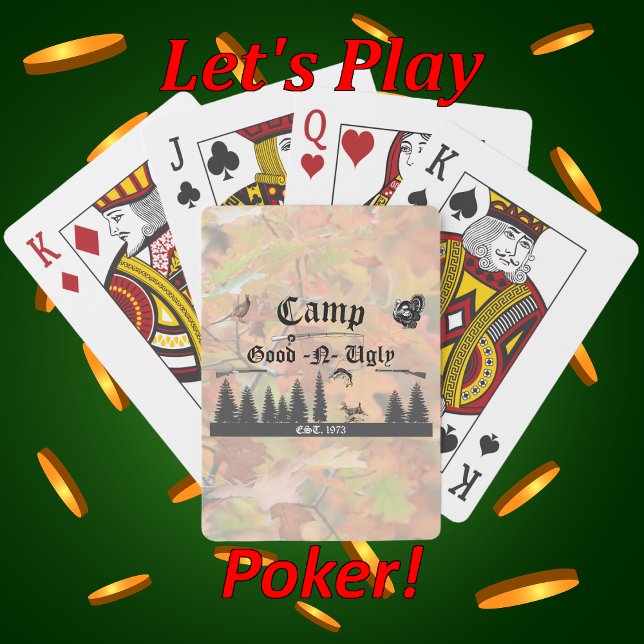 Hunting Cabin Woodland Scenes Camp Name Spielkarten (Von Creator hochgeladen)