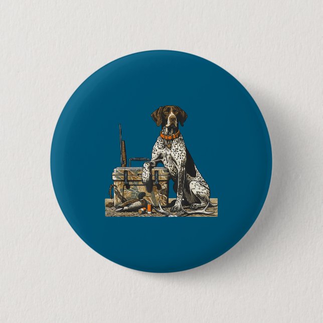 Hunting Dog Inter Bird Dog Duck Hunter Camo Retrie Button (Vorderseite)