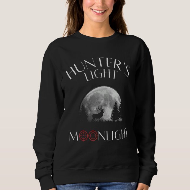 Hunting hunter light moonlight deer red deer rifle sweatshirt (Vorderseite)