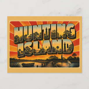 Hunting Island SC Leuchtturm Maritime Wald Kunst Postkarte