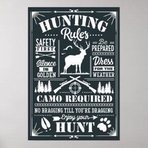 Hunting Rules List Custom Background Poster