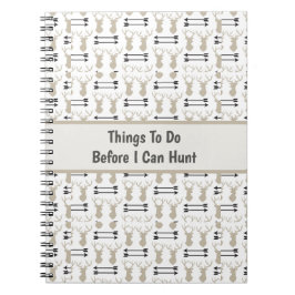 Hunting Theme with Deer Antlers and Bow Notizblock