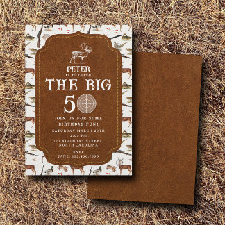 Hunting Wildlife Outdoorsman Adult Birthday Party Einladung