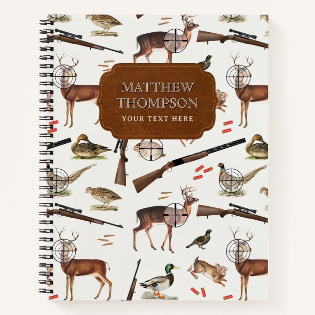 Hunting Wildlife Outdoorsman Pattern Notizbuch (Vorderseite)