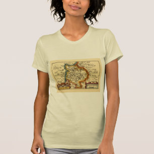 Huntingdonshire Landkreis England Alte antike Kart T-Shirt