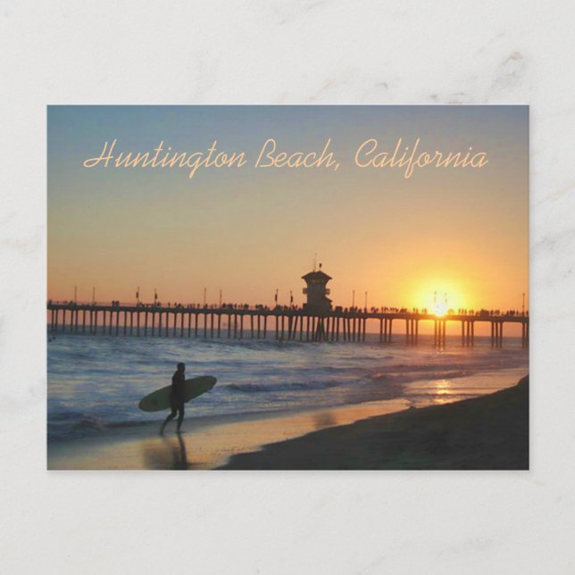 Huntington Beach at Sunset Carte postale (Devant)