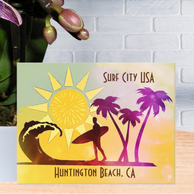 Huntington Beach CA Surf City USA Postkarte (Von Creator hochgeladen)