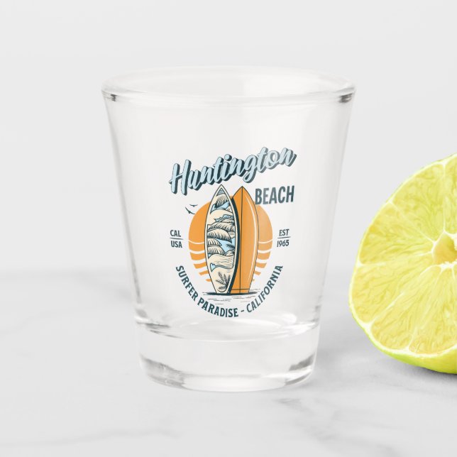 Huntington Beach California Funny California Beach Schnapsglas (Vorderseite)