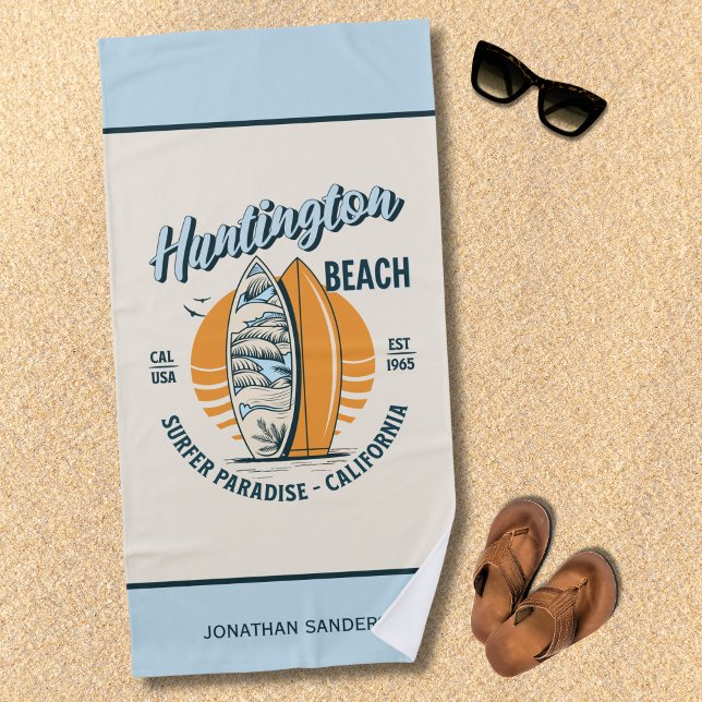 Huntington Beach California Funny California Beach Strandtuch (Von Creator hochgeladen)