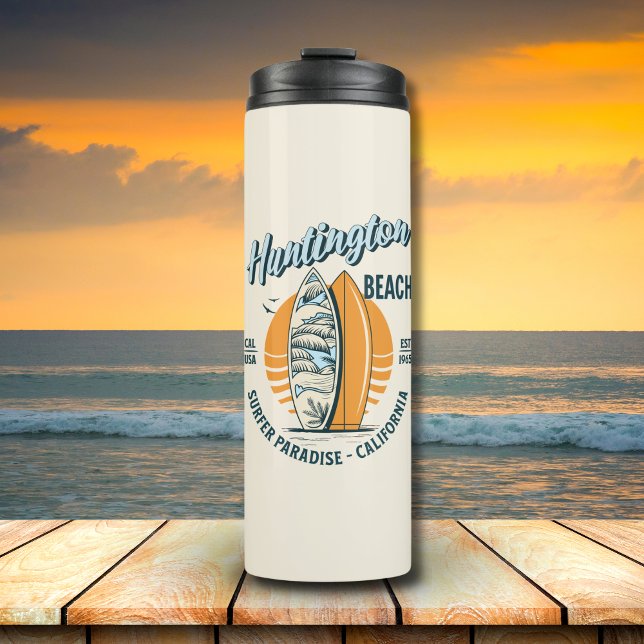 Huntington Beach California Funny California Beach Thermosbecher (Von Creator hochgeladen)