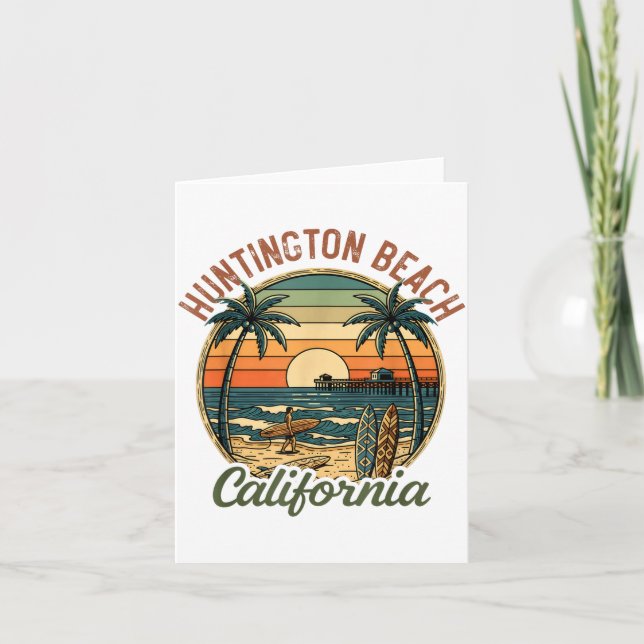 Huntington Beach California Los Angeles Surfer Vin Karte (Vorderseite)