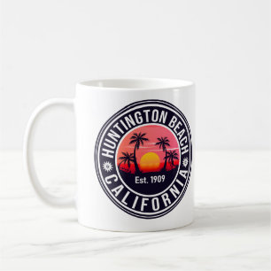 Huntington Beach California Retro-Sonnenuntergang- Kaffeetasse