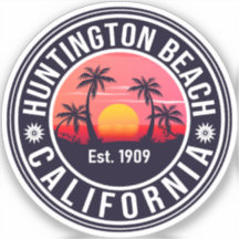 Huntington Beach California Retro Sunset Souvenirs