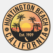 Huntington Beach California Retro Sunset Souvenirs