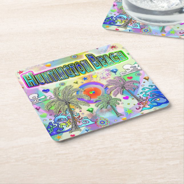 Huntington Beach Deep Dream Untersetzer (angewinkelt)