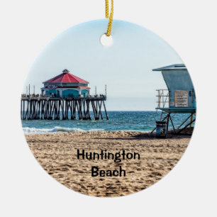 Huntington Beach Feiertagsornament Keramik Ornament