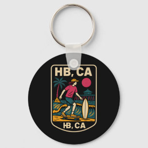 Huntington Beach Hb Ca Retro Herren Surfen Skatebo Schlüsselanhänger