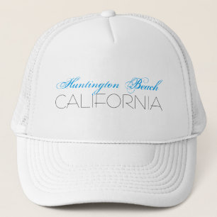 Huntington Beach, KALIFORNIEN Blau und Schwarz Truckerkappe