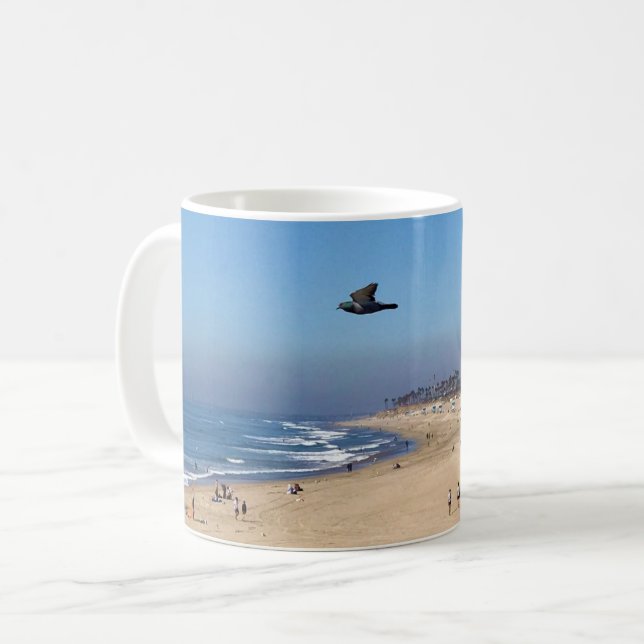 Huntington Beach, Kalifornien Kaffeetasse (Vorderseite Links)