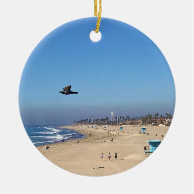 Huntington Beach, Kalifornien Keramik Ornament (Vorne)
