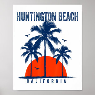 Huntington Beach Kalifornien Ozean Surfen Surfbret Poster