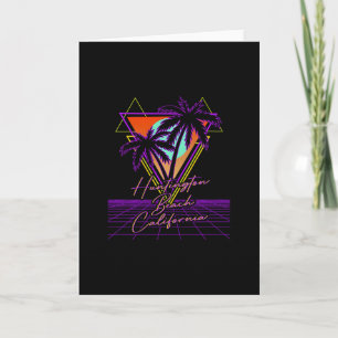 Huntington Beach Kalifornien Retro 80er Vaporwave Karte