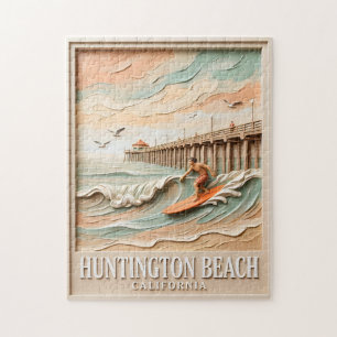 Huntington Beach Kalifornien Textur Surfer Surfen