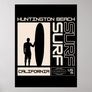 Huntington Beach Kalifornien USA Surfen Poster