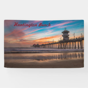 Huntington Beach Pier bei Sonnenuntergang Banner