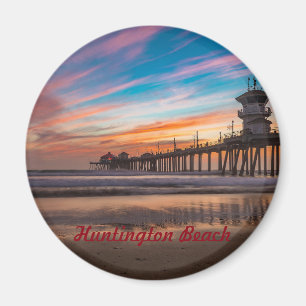 Huntington Beach Pier bei Sonnenuntergang Magnet