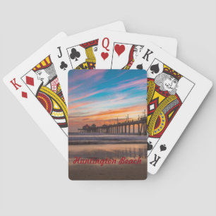 Huntington Beach Pier bei Sonnenuntergang Spielkarten