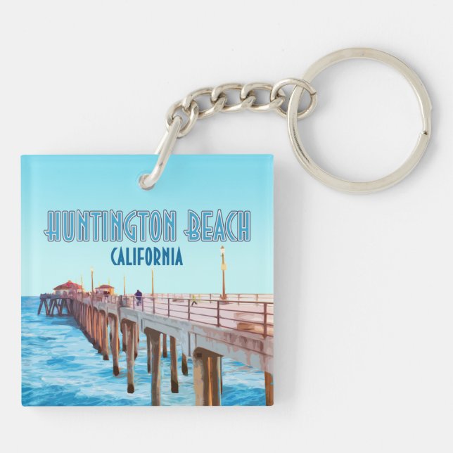 Huntington Beach Pier Californie Vintage (Dos)