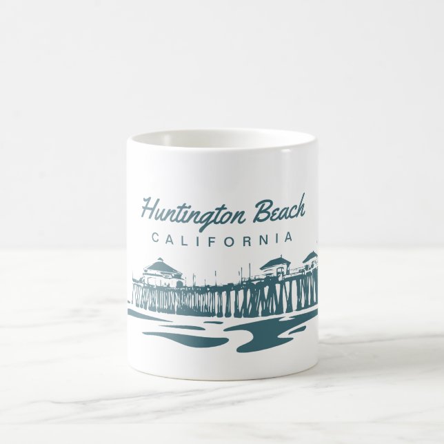 Huntington Beach Pier, Kalifornien - fertigen Sie Kaffeetasse (Mittel)