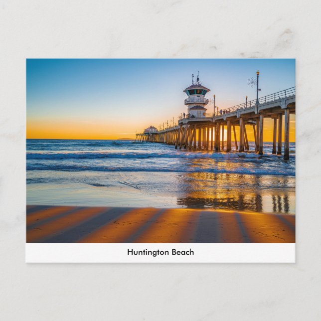 Huntington Beach Pier Postcard Postkarte (Vorderseite)
