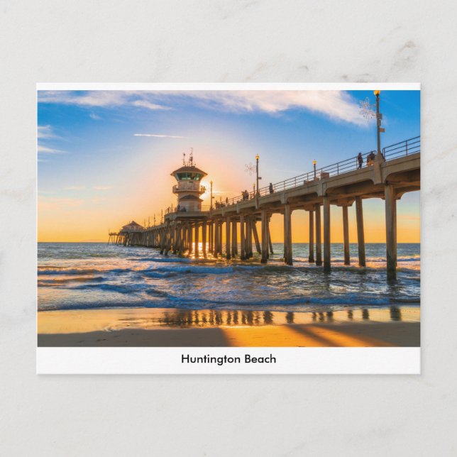 Huntington Beach Pier Postcard Postkarte (Vorderseite)