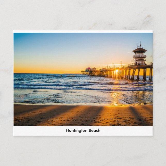 Huntington Beach Pier Postcard Postkarte (Vorderseite)