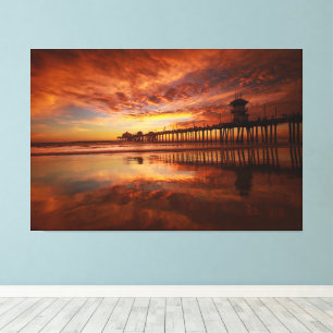 Huntington Beach Pier Sonnenuntergang - John Minar Leinwanddruck