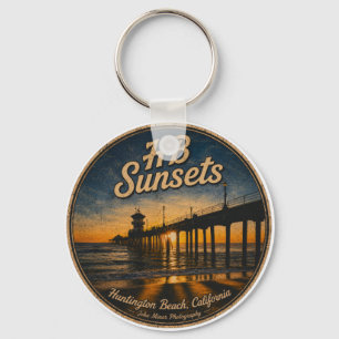 Huntington Beach Pier Sonnenuntergang Schlüsselanh Schlüsselanhänger
