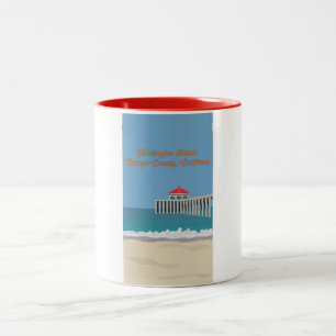 Huntington Beach Pier Zweifarbige Tasse