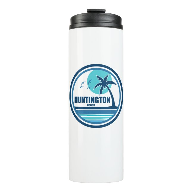 Huntington Beach South Carolina Palm Tree Birds Thermosbecher (Vorderseite)