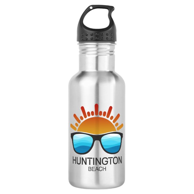 Huntington Beach South Carolina Sonnenbrille Edelstahlflasche (Vorderseite)
