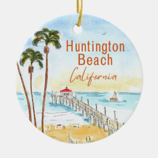 Huntington Beach Surf City USA Kalifornien Keramik Ornament