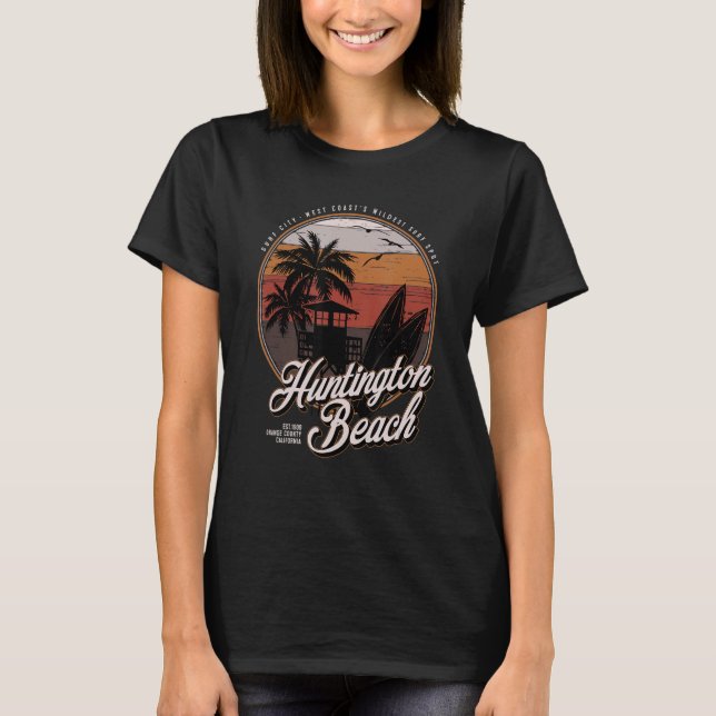 Huntington Beach Surf City West Coastu2019s Wildes T-Shirt (Vorderseite)