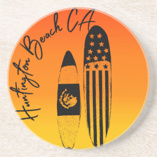 Huntington Beach Surfboards und Sunsets Getränkeuntersetzer