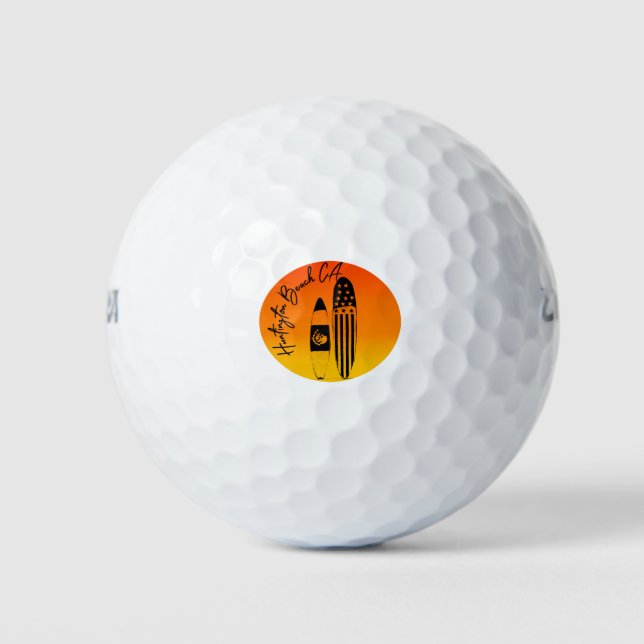 Huntington Beach Surfboards und Sunsets Golfball (Vorderseite)