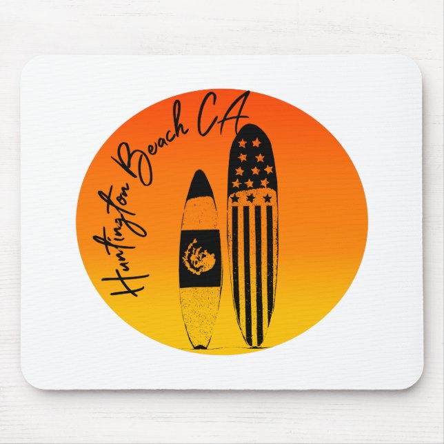 Huntington Beach Surfboards und Sunsets Mousepad (Vorne)