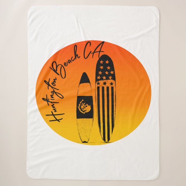 Huntington Beach Surfboards und Sunsets Sherpadecke (Vorderseite)