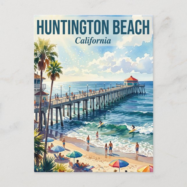 Huntington Beach USA Postkarte (Vorderseite)