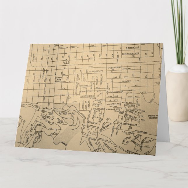 Huntington, carte de cru de WV (Devant)