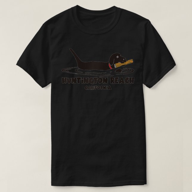 Huntington Dog Beach California Raglan Baseball Te T-Shirt (Design vorne)